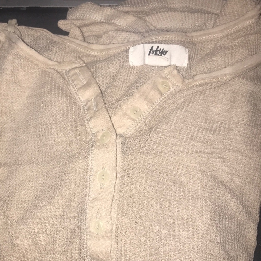 Beige Long Sleeve Top